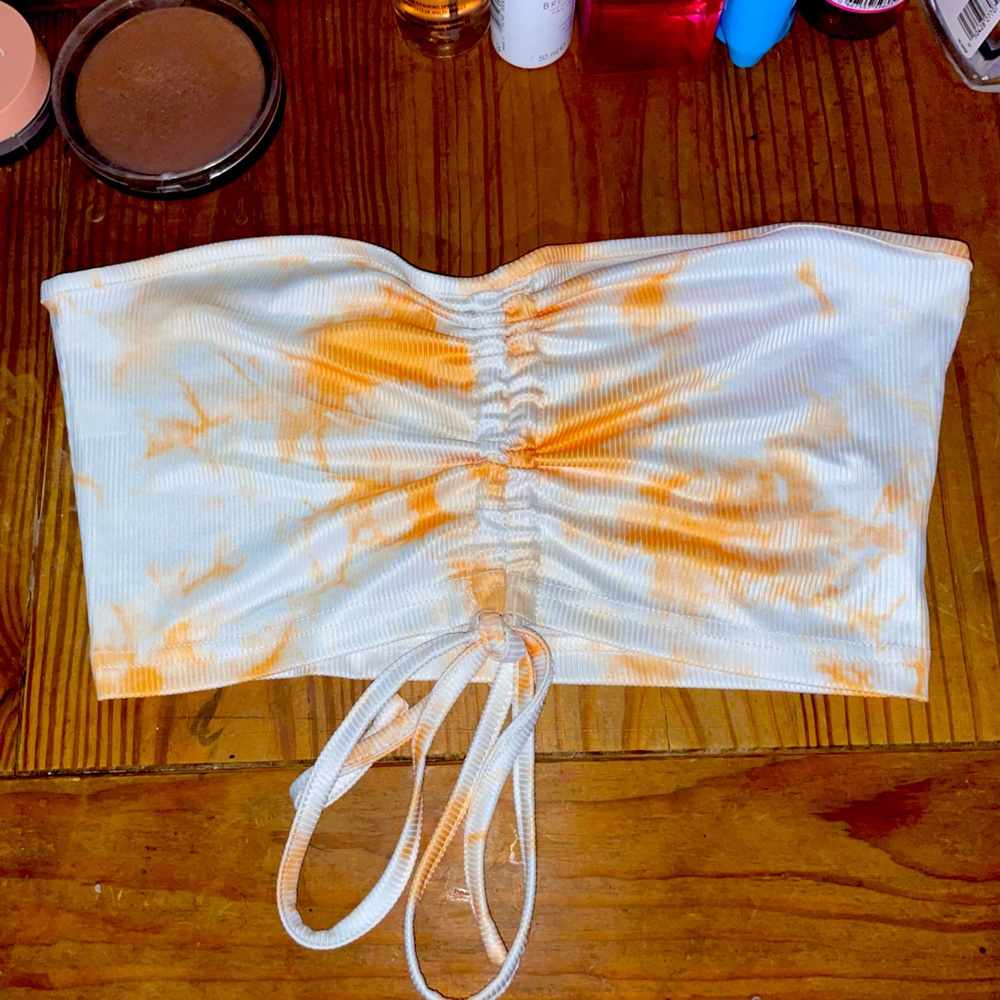 White and orange Shein crop top